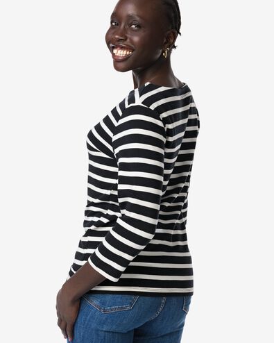 dames T-shirt Cara wit/zwart wit/zwart - 36300335WHITEBLACK - HEMA