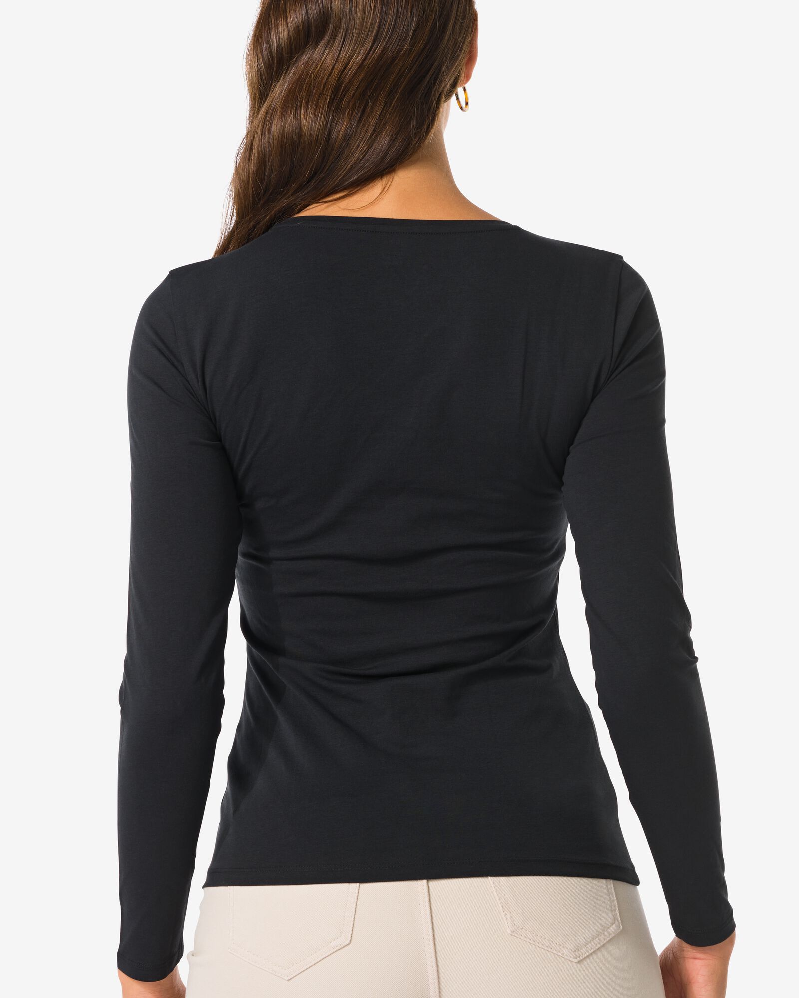 dames t-shirt biologisch katoen zwart zwart - 1000010400 - HEMA