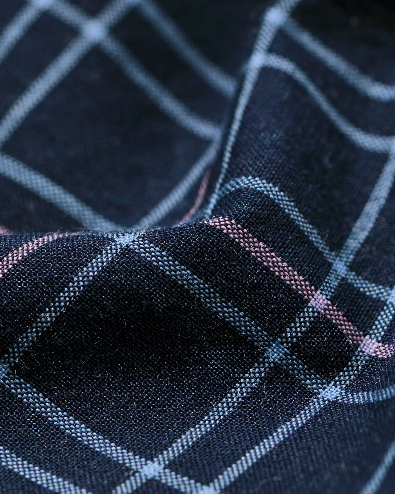 heren pyjamabroek regular fit ruit donkerblauw donkerblauw - 23686110DARKBLUE - HEMA