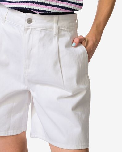 short femme large jean blanc blanc - 36209150WHITE - HEMA