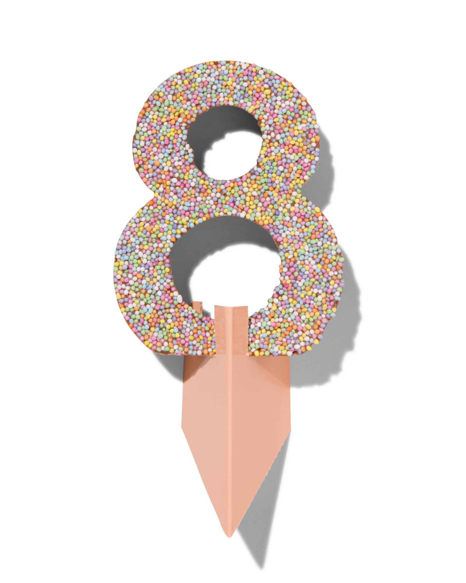chiffre de fête 8 en chocolat avec perles multicolores - 10360009 - HEMA