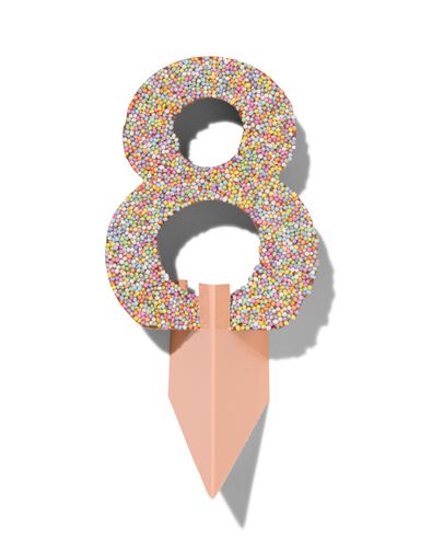 chiffre de fête 8 en chocolat avec perles multicolores - 10360009 - HEMA