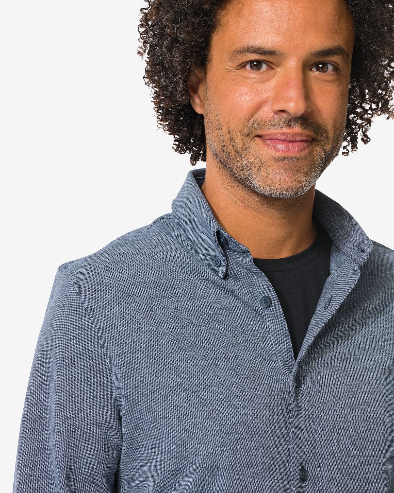 Herren-Oberhemd Billy, Pikee dunkelblau dunkelblau - 2101710DARKBLUE - HEMA
