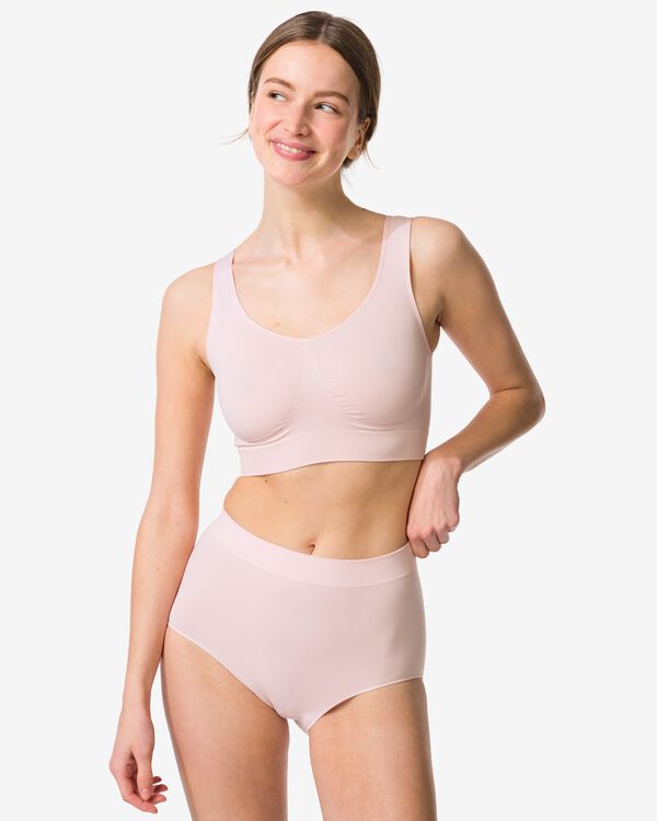 slip taille haute femme sans couture microfibre rose p&acirc;le rose p&acirc;le - 19602944LIGHTPINK - HEMA