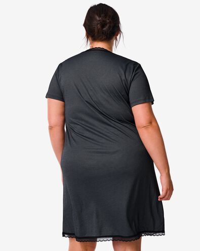Damen-Nachthemd, mit Viskose schwarz S - 23400245 - HEMA