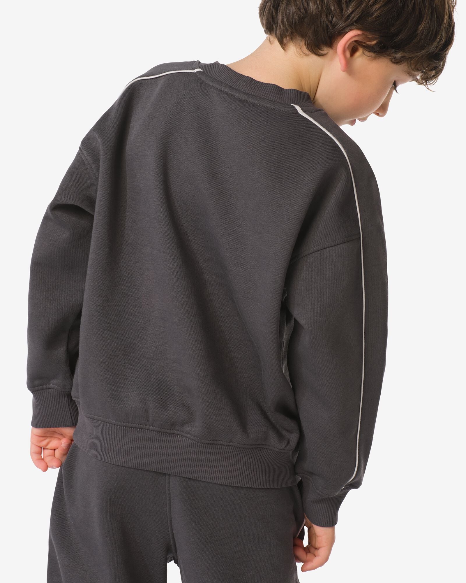 kindertrui sweatstof tekst donkergrijs donkergrijs - 30710911DARKGREY - HEMA