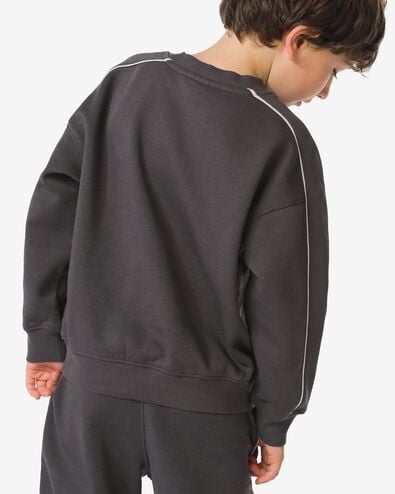 kindertrui sweatstof tekst donkergrijs donkergrijs - 30710911DARKGREY - HEMA