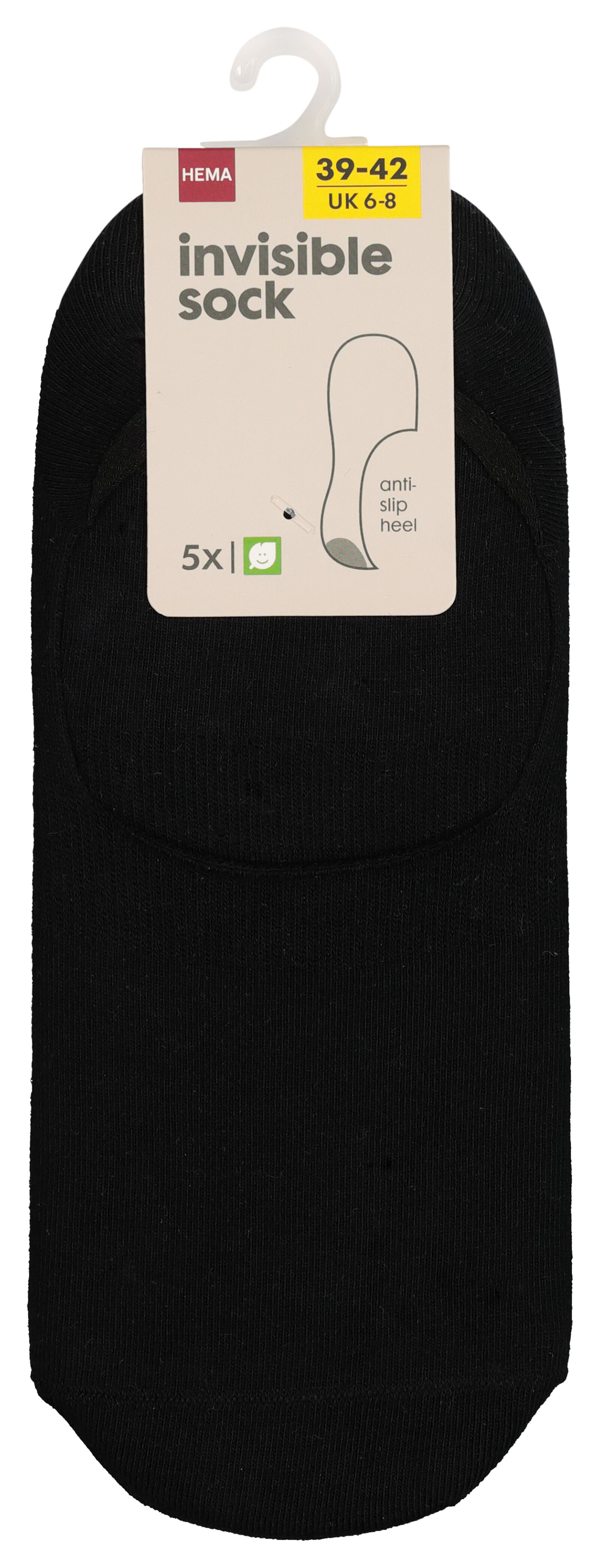 5er-Pack Herren-Sneakersocken schwarz schwarz - 1000018847 - HEMA