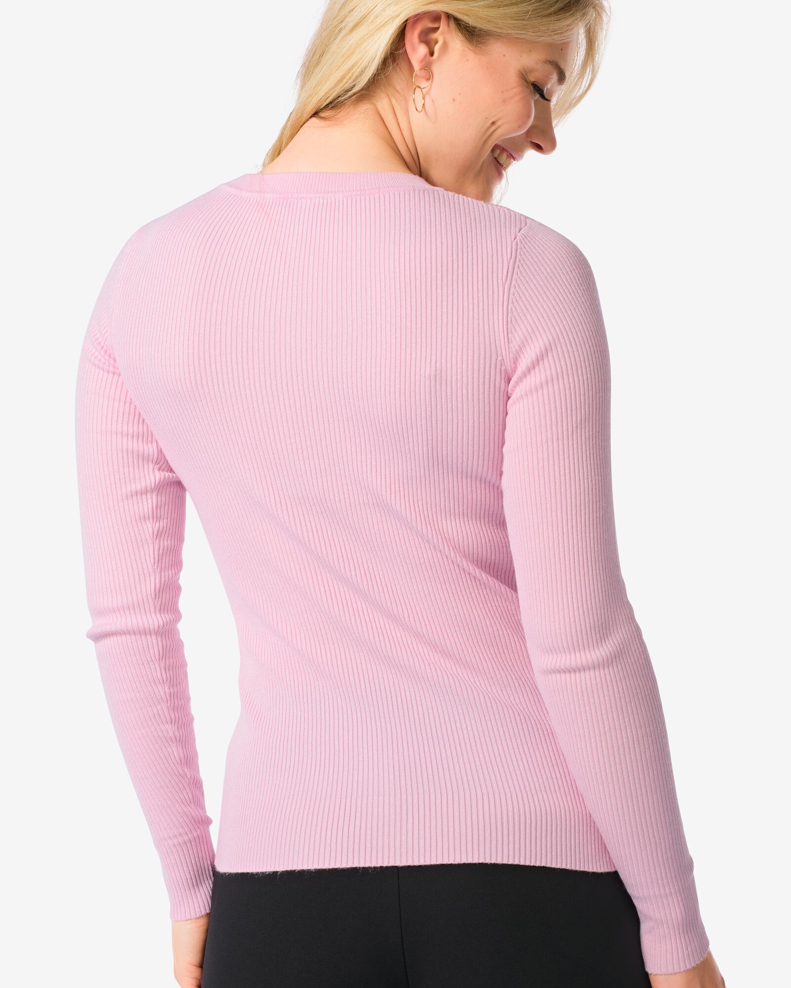 haut femme Louisa c&ocirc;tel&eacute; rose - 36275660PINK - HEMA