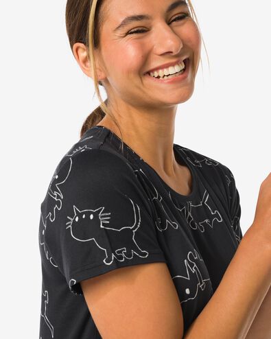 Takkie damesnachthemd micro zwart - 23401290BLACK - HEMA