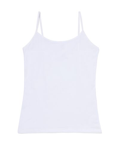 d&eacute;bardeur femme coton &agrave; bretelles spaghetti blanc - 1000002179 - HEMA