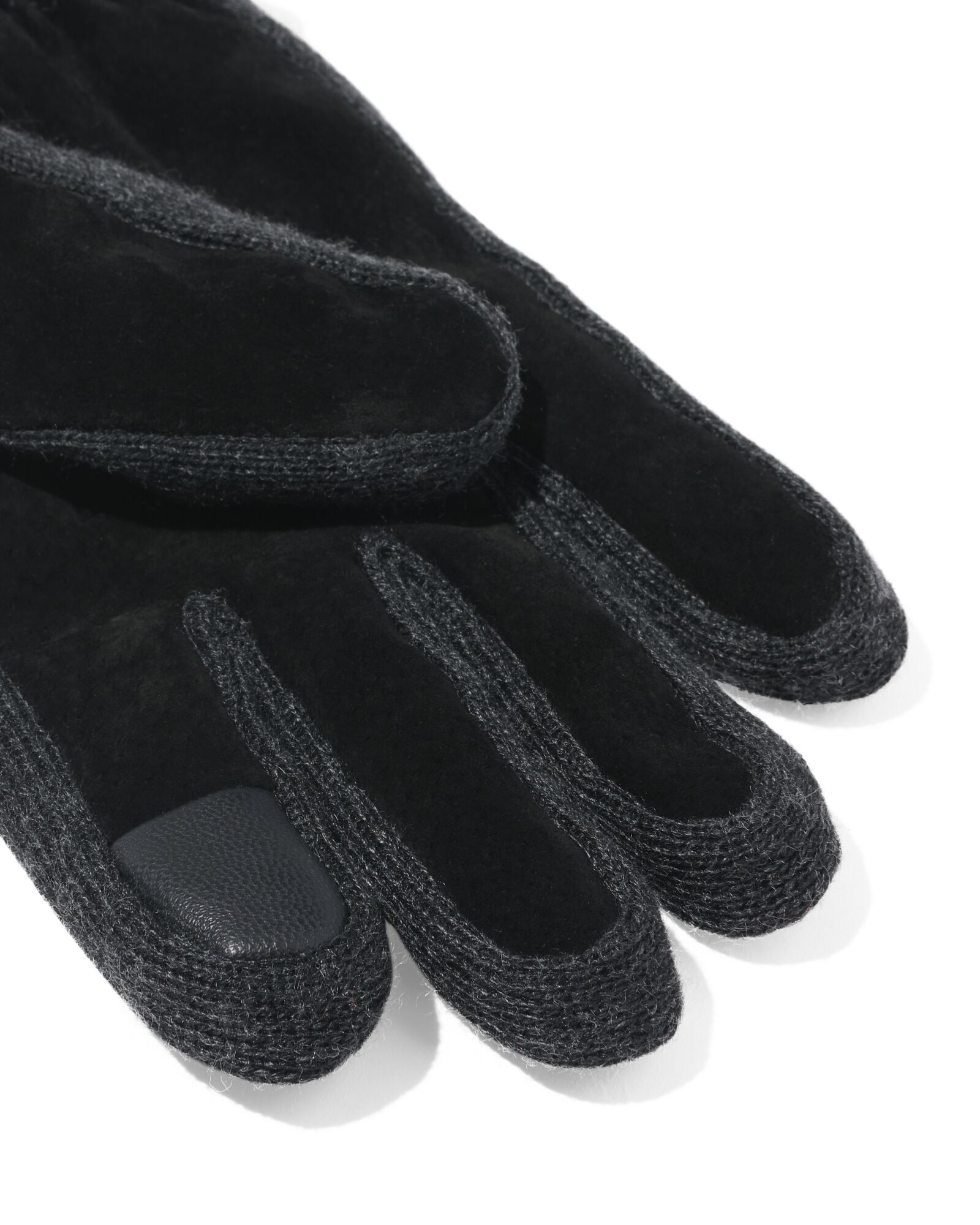 Herrenhandschuhe mit Touchscreen-f&auml;higer Spitze, Wildleder schwarz schwarz - 16500070BLACK - HEMA