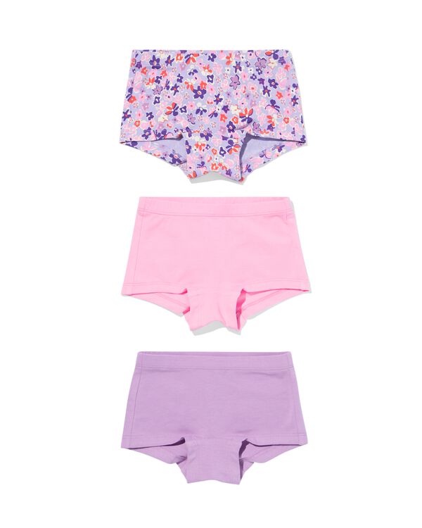 boxers enfant coton stretch fleurs - lot de 3 rose rose - 19300540PINK - HEMA