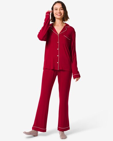 pyjama femme viscose rouge L - 23460238 - HEMA