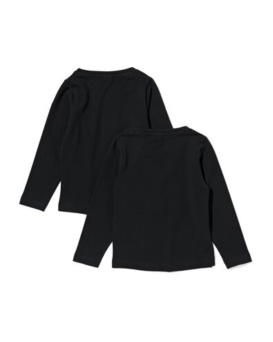 2 t-shirts enfant coton biologique noir noir - 30835614BLACK - HEMA