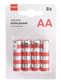 8 piles alcalines AA extra power - 41290253 - HEMA