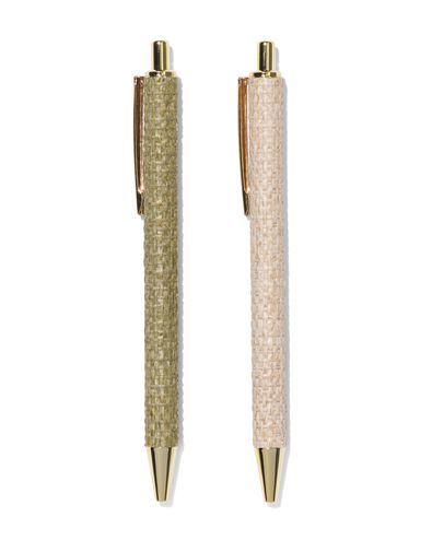 2 stylos à bille rechargeables tressés dans un coffret cadeau - 14470081 - HEMA