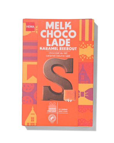 lettre S en chocolat au lait caramel beurre salé 135g caramel sel marin S - 24415019 - HEMA