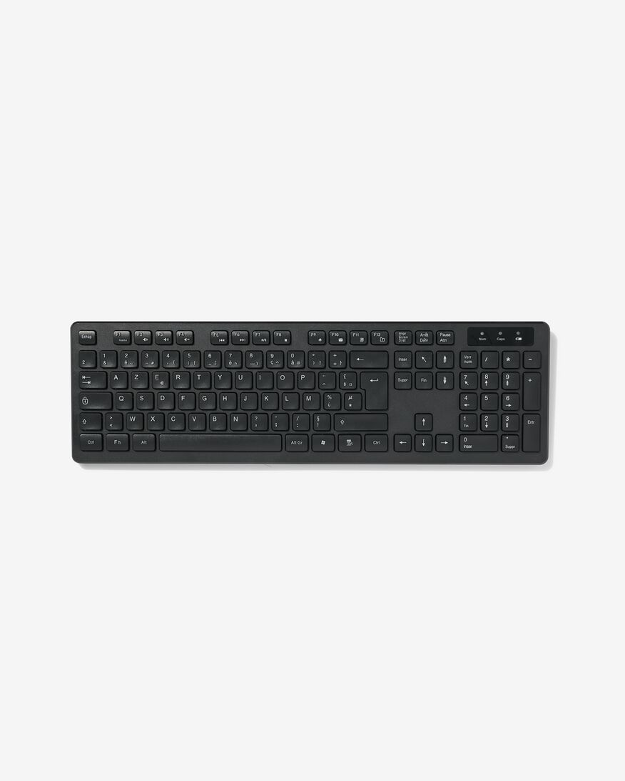 Tastatur, kabellos, AZERTY, schwarz - 39630202 - HEMA