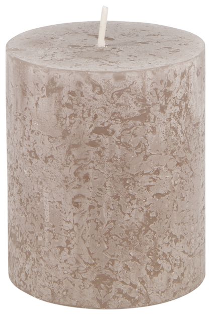 bougie rustique - 7x8 - taupe taupe 7 x 8 - 13502433 - HEMA