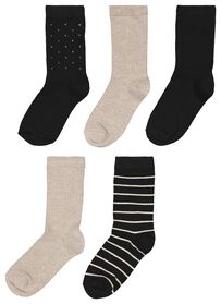 5er-Pack Damen-Socken, hoher Baumwollanteil schwarz schwarz - 1000025198 - HEMA