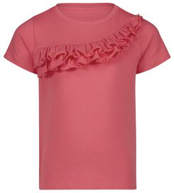 Kinder-T-Shirt, Rüschen korallfarben korallfarben - 1000027130 - HEMA