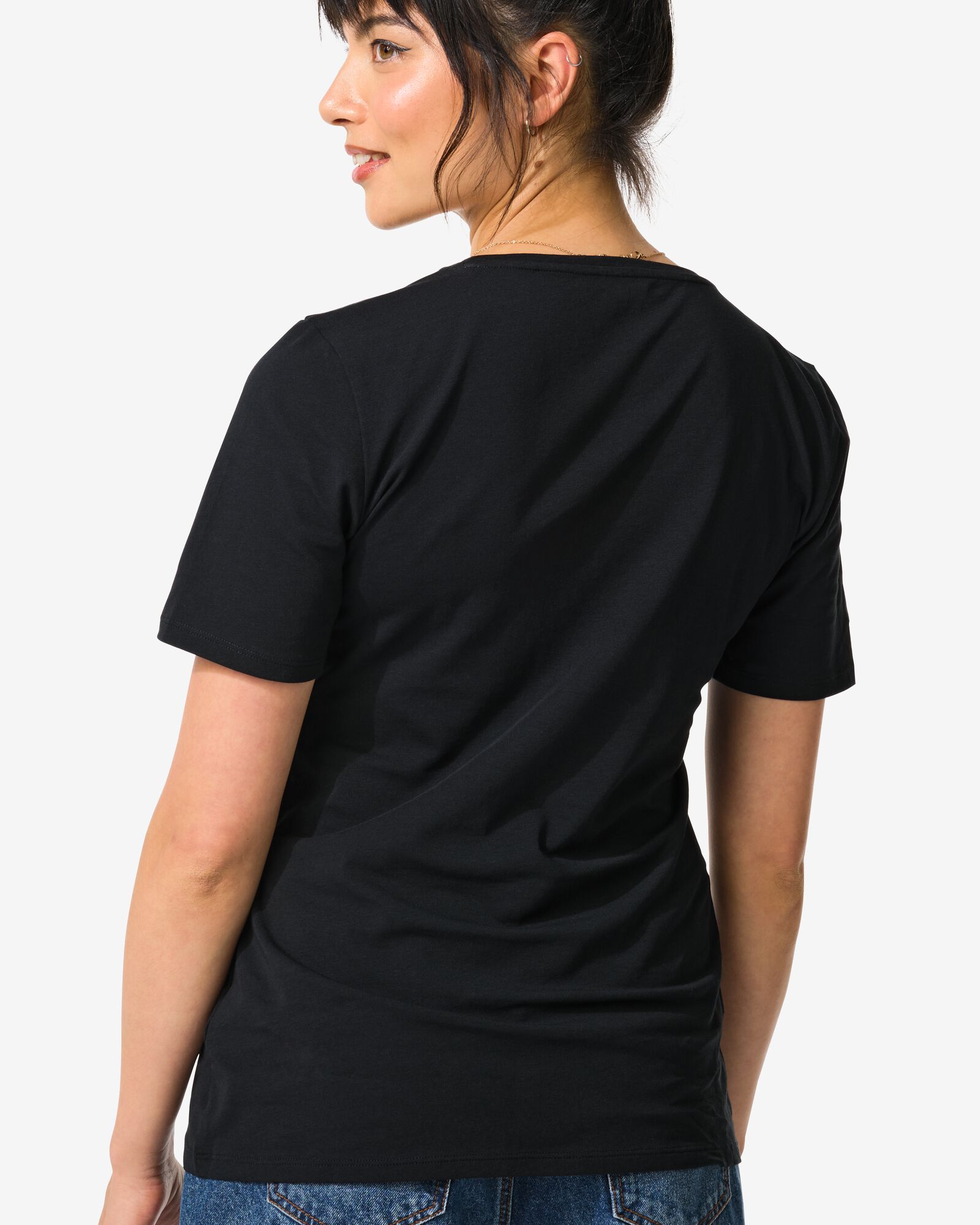 Damen-T-Shirt schwarz schwarz - 1000004632 - HEMA