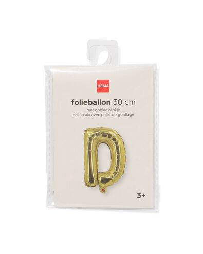 Folienballon Buchstabe D, 30 cm, Gold - 14260034 - HEMA