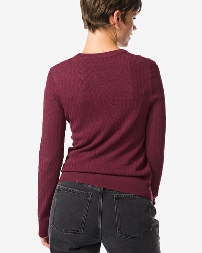 pull femme structuré Louisa bordeaux - 36202880BURGUNDYRED - HEMA