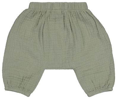 pantalon nouveau-né coton mousseline vert - 1000023559 - HEMA