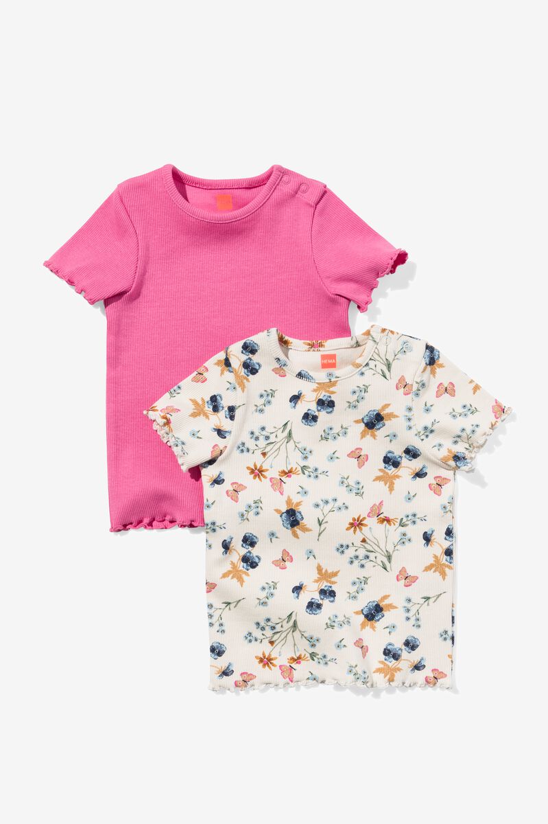 2 t-shirts bébé côtelés - 1000030548 - HEMA