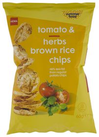 chips au riz complet tomate-herbes 60g - 10664957 - HEMA