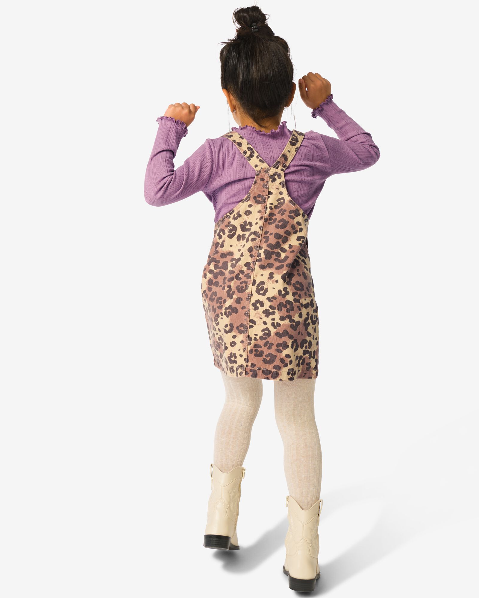 kinderjurk dierenprint lichtbruin lichtbruin - 30839302LIGHTBROWN - HEMA