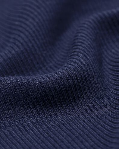 dames T-shirt Clara regular fit rib donkerblauw donkerblauw - 36310720DARKBLUE - HEMA