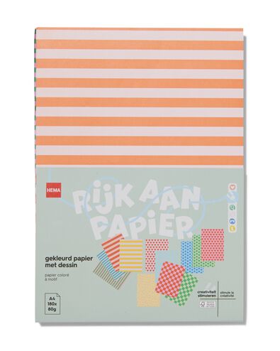 180 feuilles de papier A4 coloré avec motif - 15910038 - HEMA