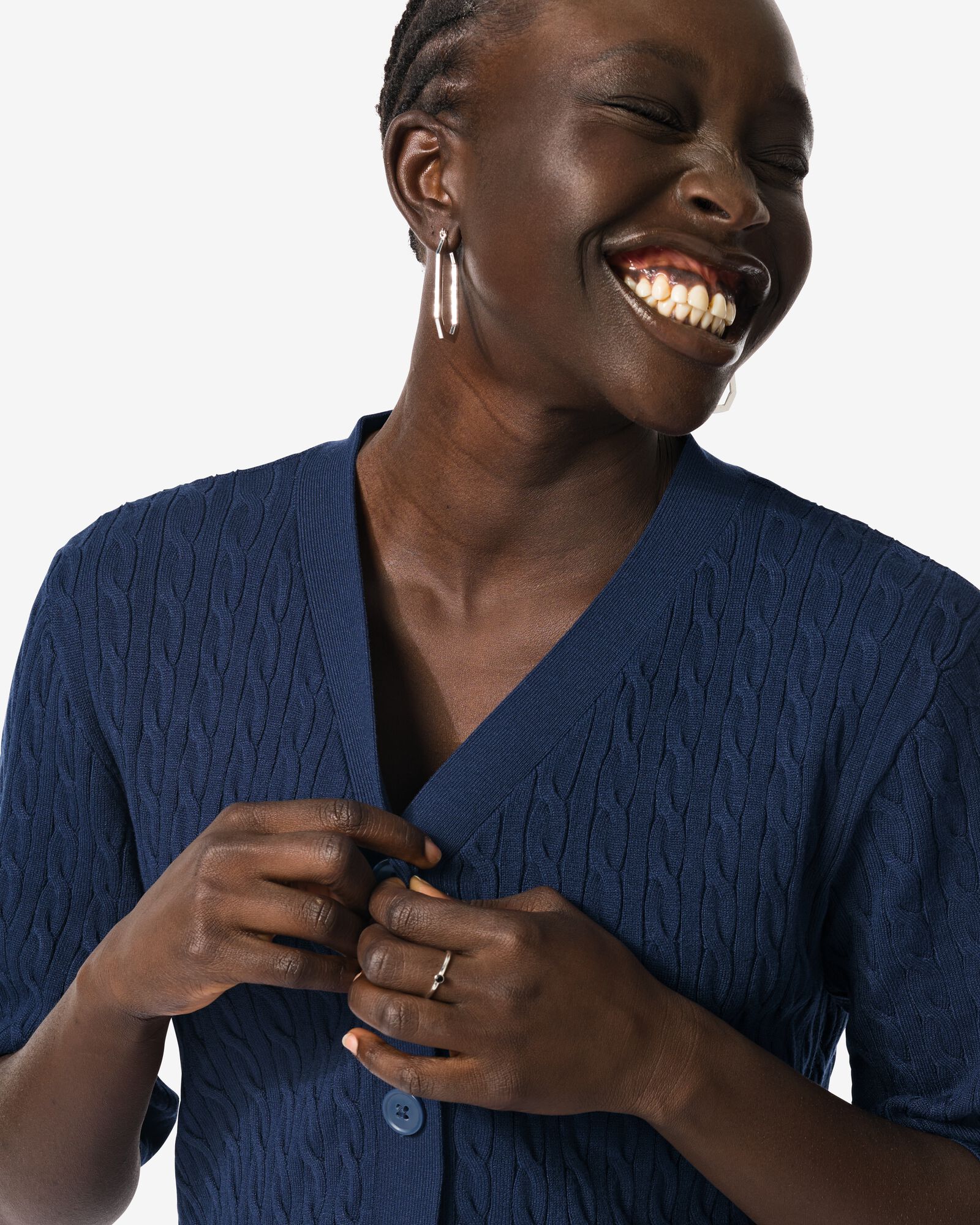 cardigan Rosie femme bleu fonc&eacute; - 36209580DARKBLUE - HEMA