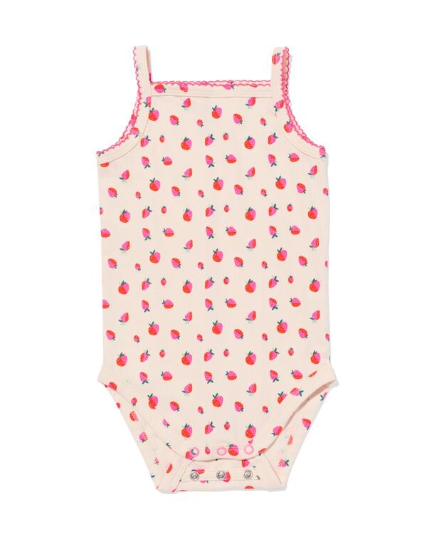 baby meegroei body aardbeien beige beige - 33305060BEIGE - HEMA