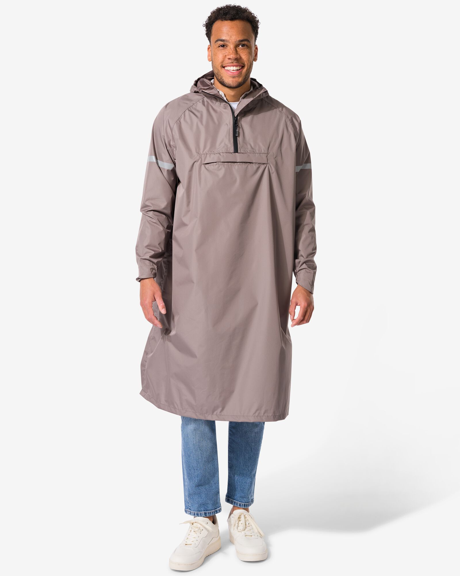 regenponcho voor volwassenen taupe taupe - 34440175TAUPE - HEMA