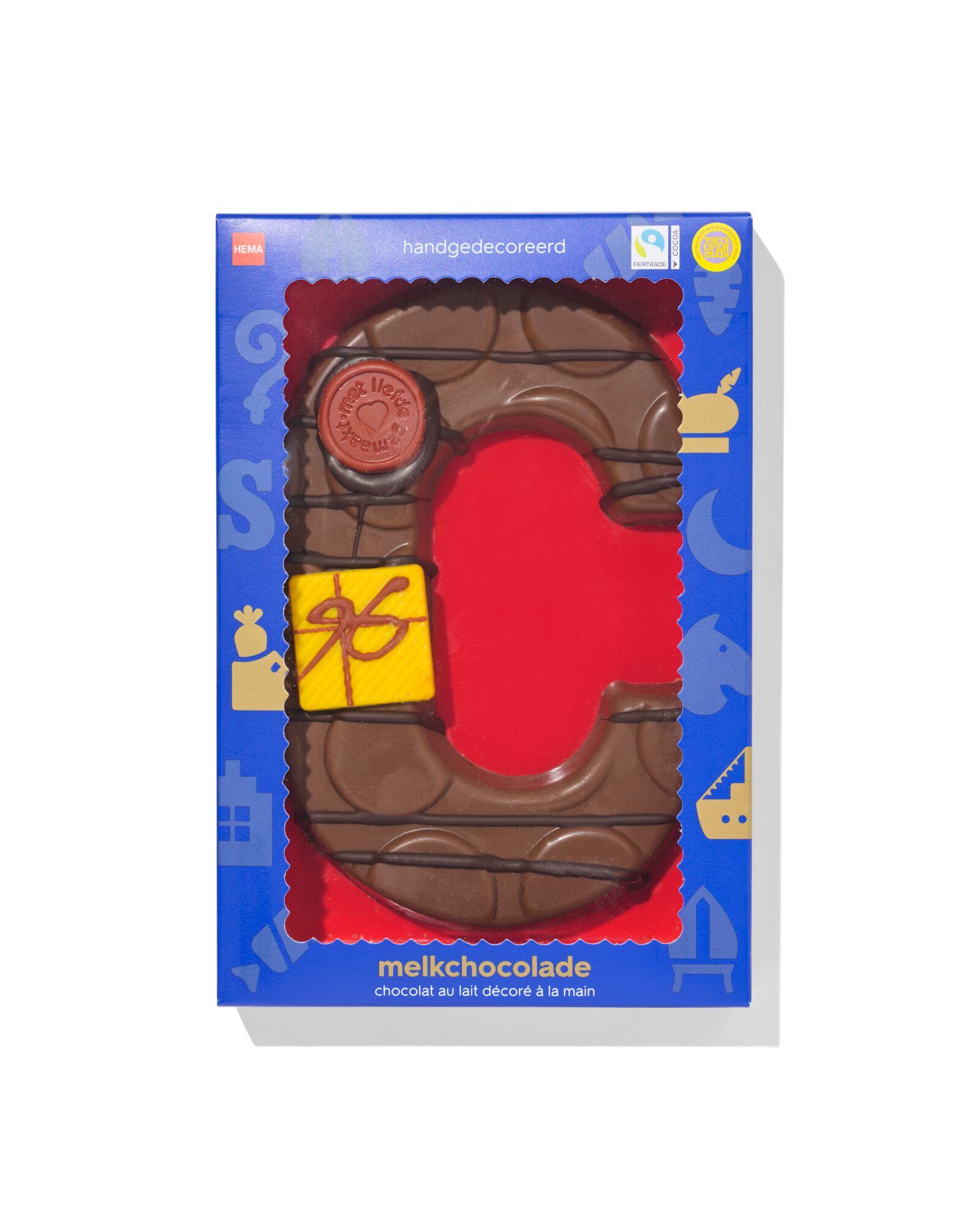 Lettre en chocolat d&eacute;cor&eacute;e &agrave; la main lait C 180g - 24427403 - HEMA