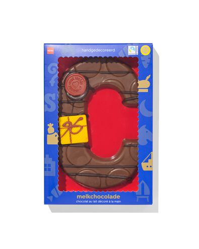 Lettre en chocolat d&eacute;cor&eacute;e &agrave; la main lait C 180g - 24427403 - HEMA