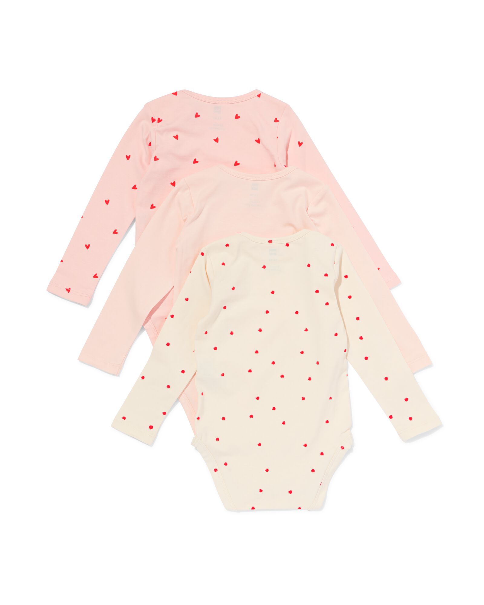 body coton extensible c&oelig;urs - 3 pi&egrave;ces rose rose - 33304350PINK - HEMA