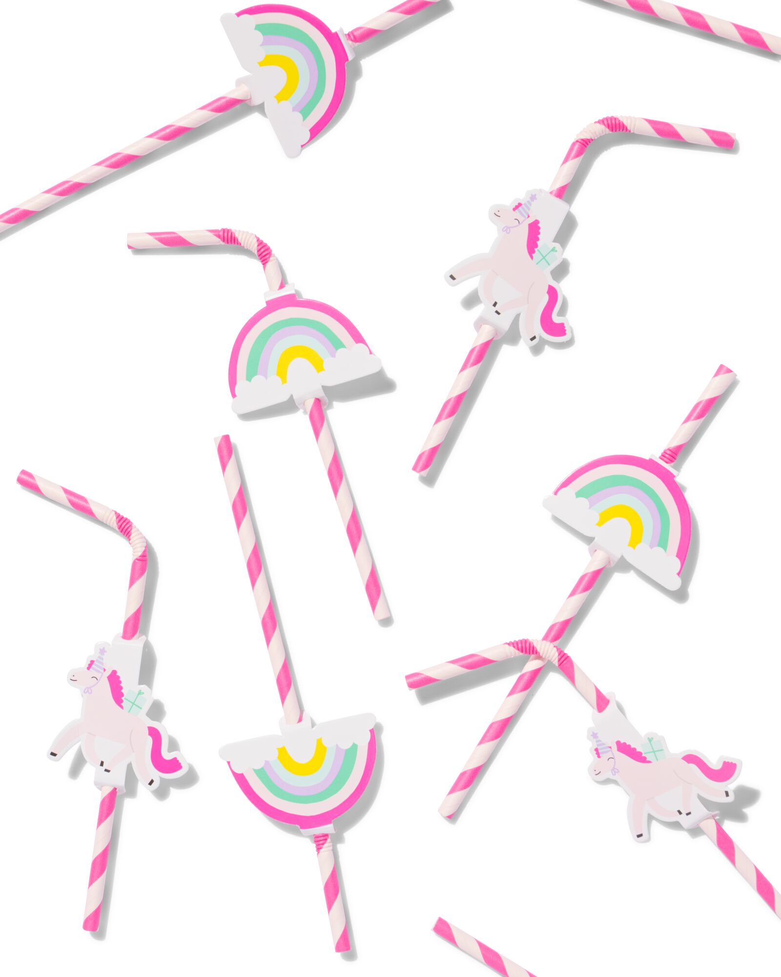 pailles en papier arc-en-ciel - lot de 10  - 14250088 - HEMA