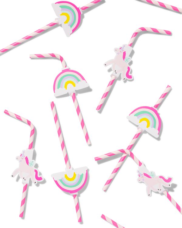 papieren rietjes regenboog - 10 stuks  - 14250088 - HEMA