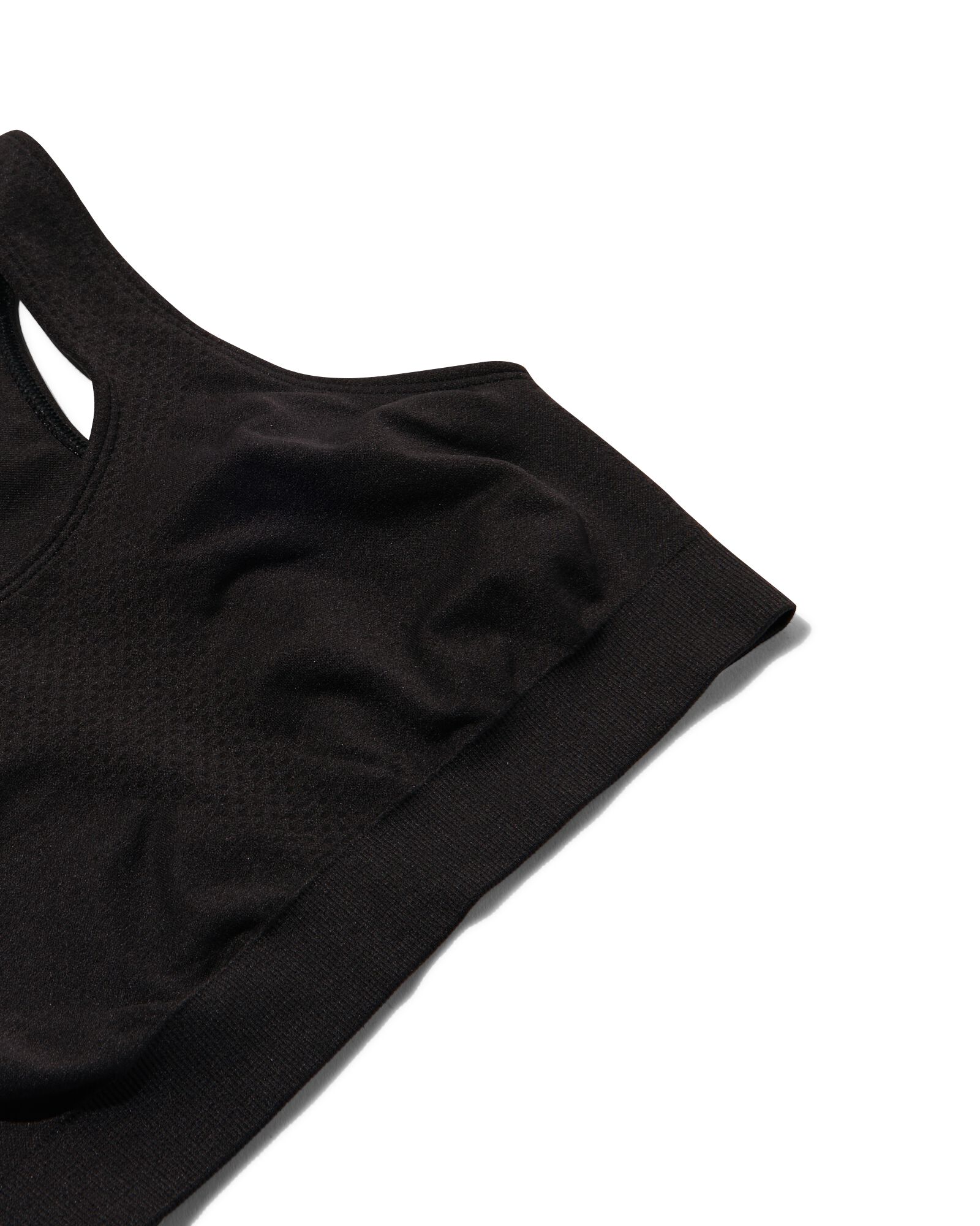 naadloze sporttop medium support zwart - 1000030850 - HEMA