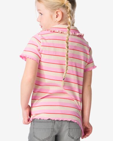 t-shirt enfant avec col polo rose 122/128 - 30853543 - HEMA