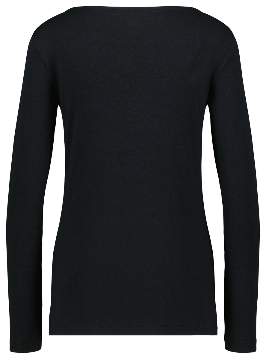 Damen-Shirt, U-Boot-Ausschnitt schwarz schwarz - 1000025545 - HEMA