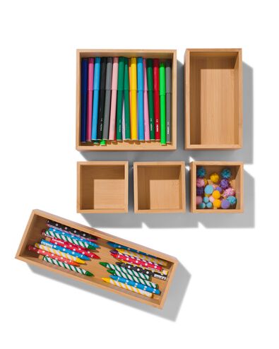 lade organizer 32,5x25x5,5 6-delig bamboe - 80340008 - HEMA