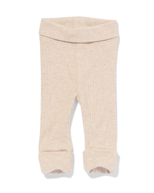 Newborn-Leggings zum Mitwachsen, Bambus, gerippt sandfarben sandfarben - 33481120SAND - HEMA