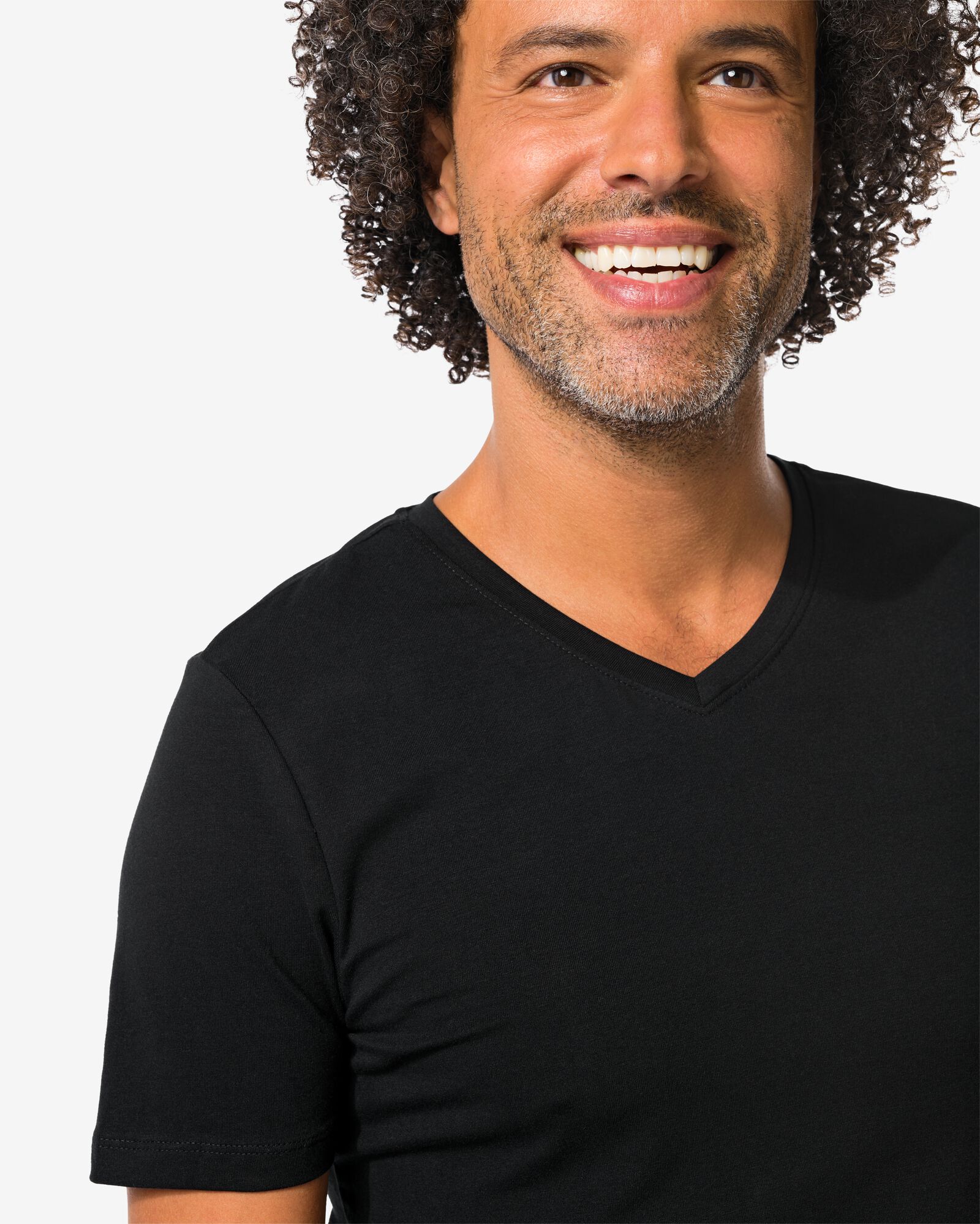 Herren-T-Shirts, Slim Fit, V-Ausschnitt, extra lang &ndash; 2 St&uuml;ck schwarz schwarz - 34290650BLACK - HEMA