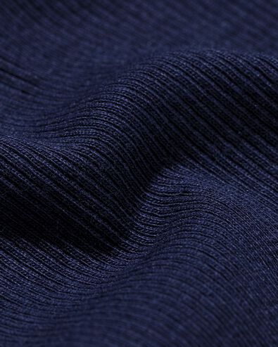 dames T-shirt Clara rib donkerblauw donkerblauw - 36209260DARKBLUE - HEMA